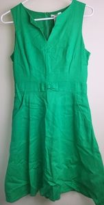 Esley Kelly Green Cotton Sleeveless Dress
